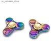 Nieuwheid Games regenboog fidget spinner speelgoed metaal UFO kleine handheld vinger spinner cadeau kinderen volwassen spinnen top focus bureaublad vingertip Q240418