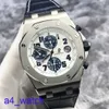 Fashion AP Wrist Watch Royal Oak Offshore Series 26170st White Face Blue Time Ring Mens Watch 42mm Automatic Mechanical Form Table