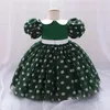 Abiti da ragazza vestito di bambine carino per bambini in prua tulle tutu principessa feste di compleanno del matrimonio in costumi di Natale rosso