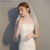 Wedding Hair Jewelry New Arrival Short Cheap White Ivory One Layer Lace Edge Appliqued Bride Veils