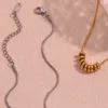E.B.Belle 18K Gold Plated Silver Couleur en acier inoxydable Perles de chaîne de serpent Collier pendent Collier de chaîne minimaliste pour femmes 240418