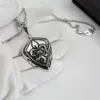 Hip Hop Vintage Thai Silver Scout Flower Shield Pendant with Trendy Punk Style Domineering Unisex Necklace