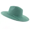 Zamszowy top kapelusz 9,5 cm szerokości brzegi fedora kapelusz mężczyźni kobiety jesienne zima poczuć jazz hats klasyczny kościół fedoras chapau sombrero mjer 240415