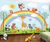 Dropship 3D Carton de dessin animé arc-en-ciel Animal maternelle pour bébé chambre armoire de chambre peint mural autocollant Home9208386