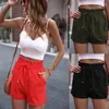 Pantalons de short pour femmes 2024 Été Wood Eart Oul Oblique Pocket Casual Casual Solid Holiday Lace Up Y2K COURINO