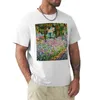 Herren -T -Shirts Iris in Monets Garten - Claude Monet T -Shirt Schwarz übergroß