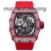 Richardmills relógios mecânicos relógios cronógrafos Swiss Made RM Mens 3502 Snowflake Diamond Red Devil Ultimate Edition com um carro de garantia
