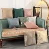 Kudde 45x45cm Bronzing Pillow Case Light Luxury Geometric Plant Home Office Soffa Chair
