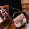 Factory High Quality 75% Discount Wholesale Popular Contrasting Color Box Bag for Womens 2024 Spring New Leather Fashion High-end Single Shoulder Crossbody