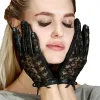 Thin Sheepskin Gloves Women's Leather Touch Screen Fashion Lace Unlined Short Spring and Autumn Driver's Gloves