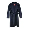 Designer płaszcz damski kurtki wełniane wełniane mieszanki płaszcza kurtka solidna kolor damski długi wiatrak klasyczny retro elegancki trend modowy 76KD