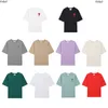 24SS Mens Amis Fashion T-shirt Designer T-shirt Summer Amis Pure Coton Red Coeur Un couple brodé T-shirt Haikyuu Street Fashion Clothing 610