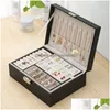 Jewelry Boxes Box Necklace Ring Storage Organizer Double Layers Large Capacity Pu Leathers Display Case With Removable Tray Dhgarden Dhpwm