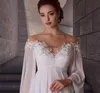 Maternity Chiffon Wedding Dress 2023 Long Sleeves Bohemian Pregnant Bride Gowns Elegant Simple Robe De Mariage