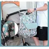 Bolsas de fraldas 2023 Mommy Bag Multi Funcional Bolsa de discagem impressa Backpack Moda de grande capacidade Bolsa de viagem de viagem para carrinho de viagem Q240418