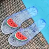Slippers Crystal for Women Fruit Summer Cartoon Transparent Jelly Slip Résistant Place Place à fond plat Sandales Externe Usure