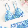 Jednoczęściowe 8-12Y Childrens Swimwear Sampodear z kwiatowymi patchworkami dziewcząt stroje kąpielowe spa bikini nadruk wygodne poliestrowe oddychanie stroje kąpielowe Q240418