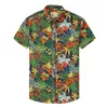 قميص رجال من طية صجر غير رسمية طباعة قمصان زهرة هاواي رقيقة طباعة قمصان الأزهار الأعلى