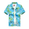 Chemises décontractées pour hommes Mentins Hawaiian Collier à manches courtes à manches courtes à manches à noix