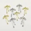 Arrival 33x20mm 100pcs Zinc Alloy Bows Shape Charm For Hand Made Earrings DIY PartsJewelry Findings Components 240414