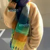 Шарфы радужный полосатый шарф зимний теплый женский и ту же шаль smm8