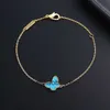 Designer 1to1 Bangle Luxury Jewelry V Golden Fan Family Clover Butterfly Bracelet Womens White Beimu Ke Blue Turquoise Elegant Jewelry High Quality Treasure Batch