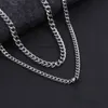 Halskette heiß verkauft Herren Hip-Hop Edelstahlkette in Europa und Amerika, Doppelkubankettenkreuz-Halskette, High-End- und Nicht-Verblassungs-Halskette 874