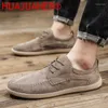 Zapatos casuales de moda hombres hechos a mano suave de cuero genuino al aire libre impermeable anti-slip masculina