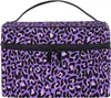 Storage Bags Makeup Neon Purple And Pink Leopard Travel Organizer Bag Case Cosmetic Toiletry For Girl Women Ladies