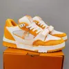 Virgil Designer Trainer Casual обувь джинсовая телячья кожа кожа кожа Abloh белый зеленый красный синий накладки платформы с низким мужчинами женские плоские кроссовки Y18