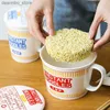 Bento Boxes Ins Style Creative Instant Noodle Ceramic Cup Bowl met Cover Bento Box Student Lunch Box Instant Noodle Bowl Soup Bowl Set L49