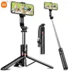 SELIE MONOPODS PORTABLE Trépied de téléphone à bâton de selfie 44 pouces avec télécommande sans fil Stand de trépied smartphone extensible Y240418