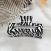 Hair Clips French Retro Large Crab Clip Printing Zebra Stripes Black White Claw Headwear Accessories For Women Gift