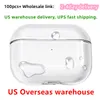 100st/+ USA Stock för Apple AirPods Pro 2 2: a generation AirPod 3 pros max hörlurstillbehör med solidisläkare för silikonskyddad hörlur. Trådlös laddningsfodral