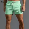 Ladiguard plus size 3xl heren vrijetijds shorts zomer sexy kantup mager blauw grijs mannelijk casual strand korte broek 240417
