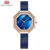 MINI FOCUS fashion womens watch Exquisite shell with diamond fritillaria literal waterproof steel mesh belt 0304L