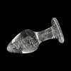 Ikoky Luminious Glass Butt Cuppone Plug Plug per adulti Toys erotici Crystal Gioielli Anal Shop Sex Shop No Vibration 240417