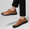 Casual Shoes Fashion Big Size 36-47 Men Sneakers Genuine Leather Handmade Mens Oxfords Breathable Male Business Office