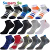 Skarpetki 3 pary/Lot Sports Socks Men Krótki bieg Atletyczny Outdoor Bawełniany Summer Koktaj Casual Black Red Blue Brand Design Sock Mężczyzna