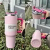 бутылка с водой 40 унций гаситель H2.0 Tumbrs Rose Quartz Polar Swirl Prainss Стальные чашки с ручной крышкой и соломенной космо -розовой парад фламинго автомобильные кружки водные бота 0415