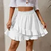 Scherma 2024 Summer Ruffle Skirt for Women High Waist Irregolare Colore Short Prairie Chic Sweet Fashion Fashion a linea