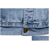 Męskie kurtki bawełniane lapelowe dżinsowe kurtka menu swobodny kolor stałego streetwear Wysokiej jakości dżinsy jeansowe jesień szczupły fit męskie 240113 DOSTAWA DHMUL
