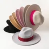 Berets Classic Chapeau Fedora Winter Wool Hat Wide-rand Hoeden Persoonlijkheid Mode Herstel oude manieren Engeland Panama Caps