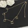 Modeontwerper zilvergouden vergulde hanger kettingen high-end koper materiaal merk brief links kettingen ketting bruiloft sieraden cadeau