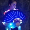 Dekorativa figurer 1pc 6v Glow Folding LED Fan Dancing Lights Night Show DJ Bar Club Party Pests Home Decor Fans