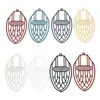Charms 10pcs Creative Iron Alloy Filigree Stamping Pendants Multicolor Geometic Painted DIY Necklace Jewelry 5cm X 2.6cm