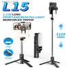 Selfie monopods fgclsy 2022 Nieuwe Bluetooth draadloze selfie stick 360 graden rotatie met afneembaar vullampje afstandsbediening foto live tripod y240418