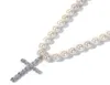 Collier de perle 810 mm simple et élégant tendance hiphop men039 bijoux sauvage cz diamant pendentif en option80327529548264