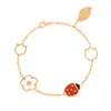 Brand Charm Van High Version Seven Star Ladybug Bracelet Female Plum Blossom Necklace Beetle Collar Chain