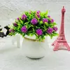 Decorative Flowers Realistic Potted Elegant Artificial Plants With 31 Flower Heads For Home Office Decor Faux Floral Bonsai Room